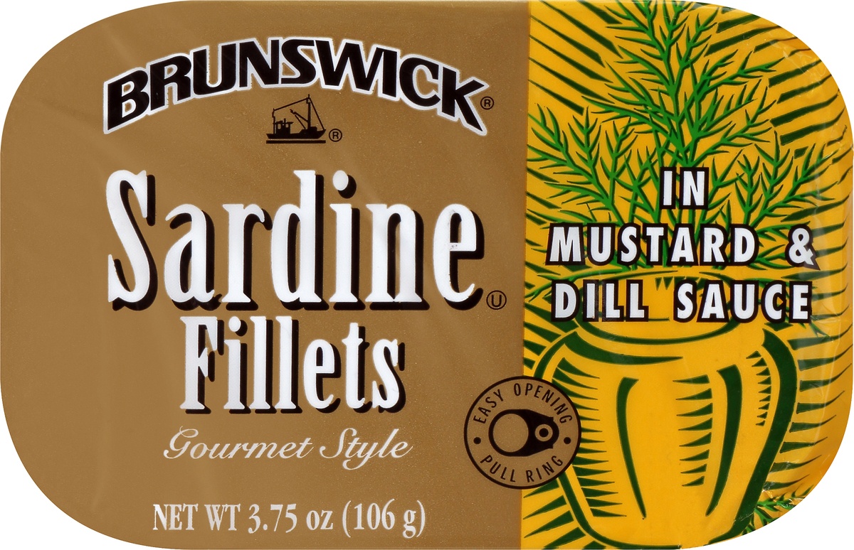 slide 4 of 5, Brunswick Sardines In Mustard With Dill, 3.75 oz