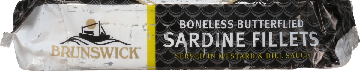 slide 4 of 9, Brunswick Boneless Butterflied Mustard & Dill Sauce Sardine Fillets 3.75 oz, 