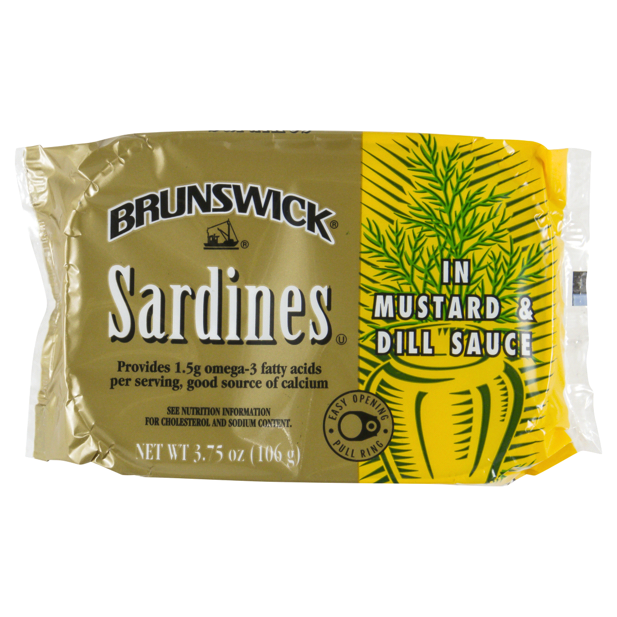 slide 1 of 5, Brunswick Sardines In Mustard With Dill, 3.75 oz