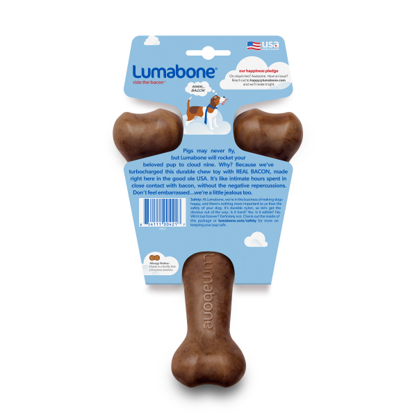 slide 2 of 16, LumaBone Large Bacon Durable Chew 1 ea, LG