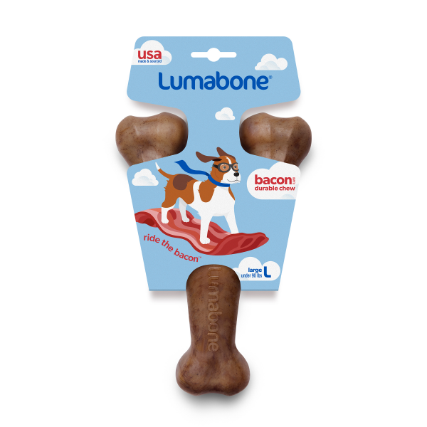 slide 4 of 16, LumaBone Large Bacon Durable Chew 1 ea, LG