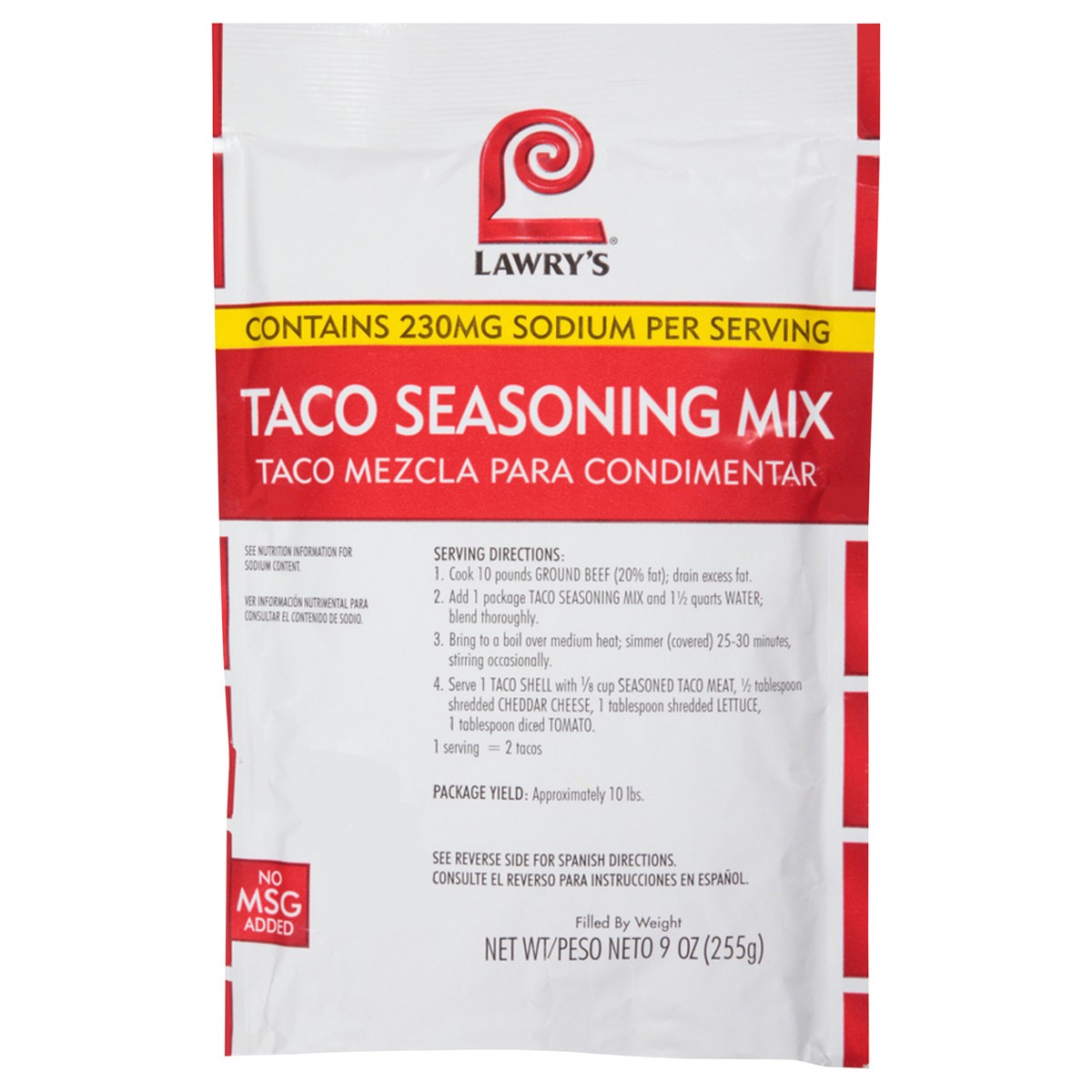 slide 9 of 11, Lawry's Taco Seasoning Mix, 9 oz, 9 oz