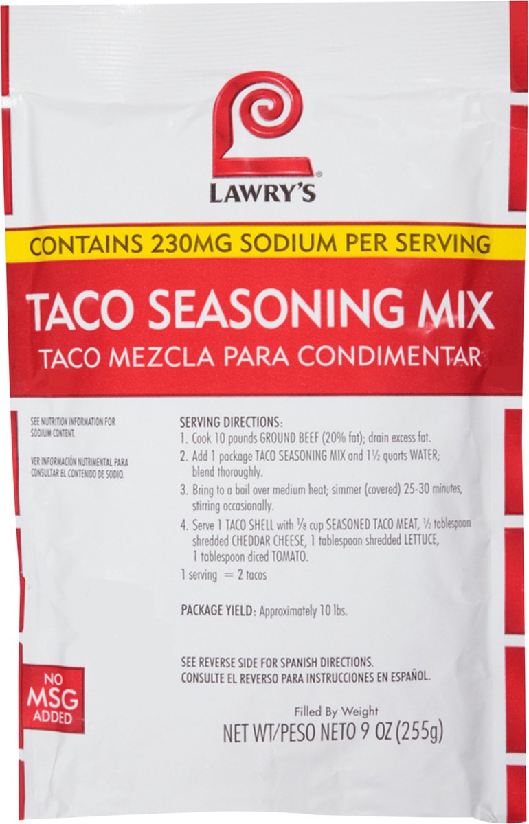 slide 7 of 11, Lawry's Taco Seasoning Mix, 9 oz, 9 oz