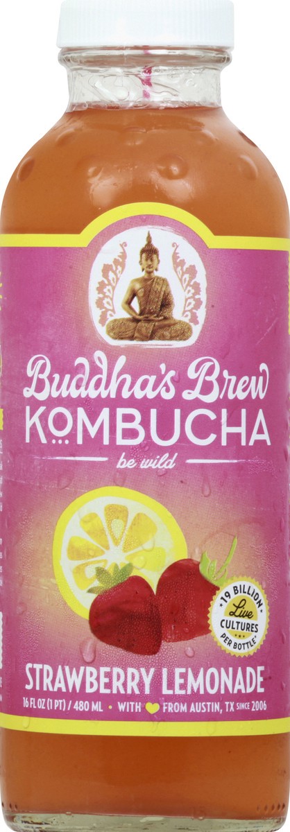 slide 7 of 11, Buddha's Brew Strawberry Lemonade Kombucha - 16 oz, 16 oz