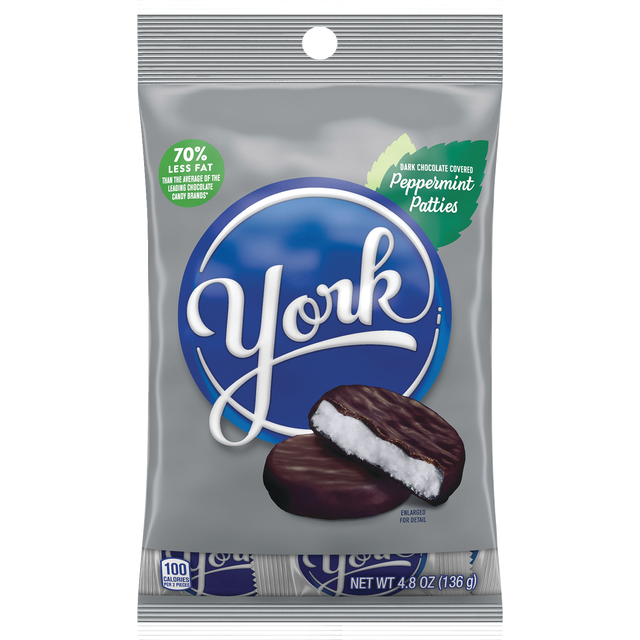 slide 1 of 1, York Dark Chocolate Peppermint Patties, Candy Bag, 4.8 oz, 4.8 oz