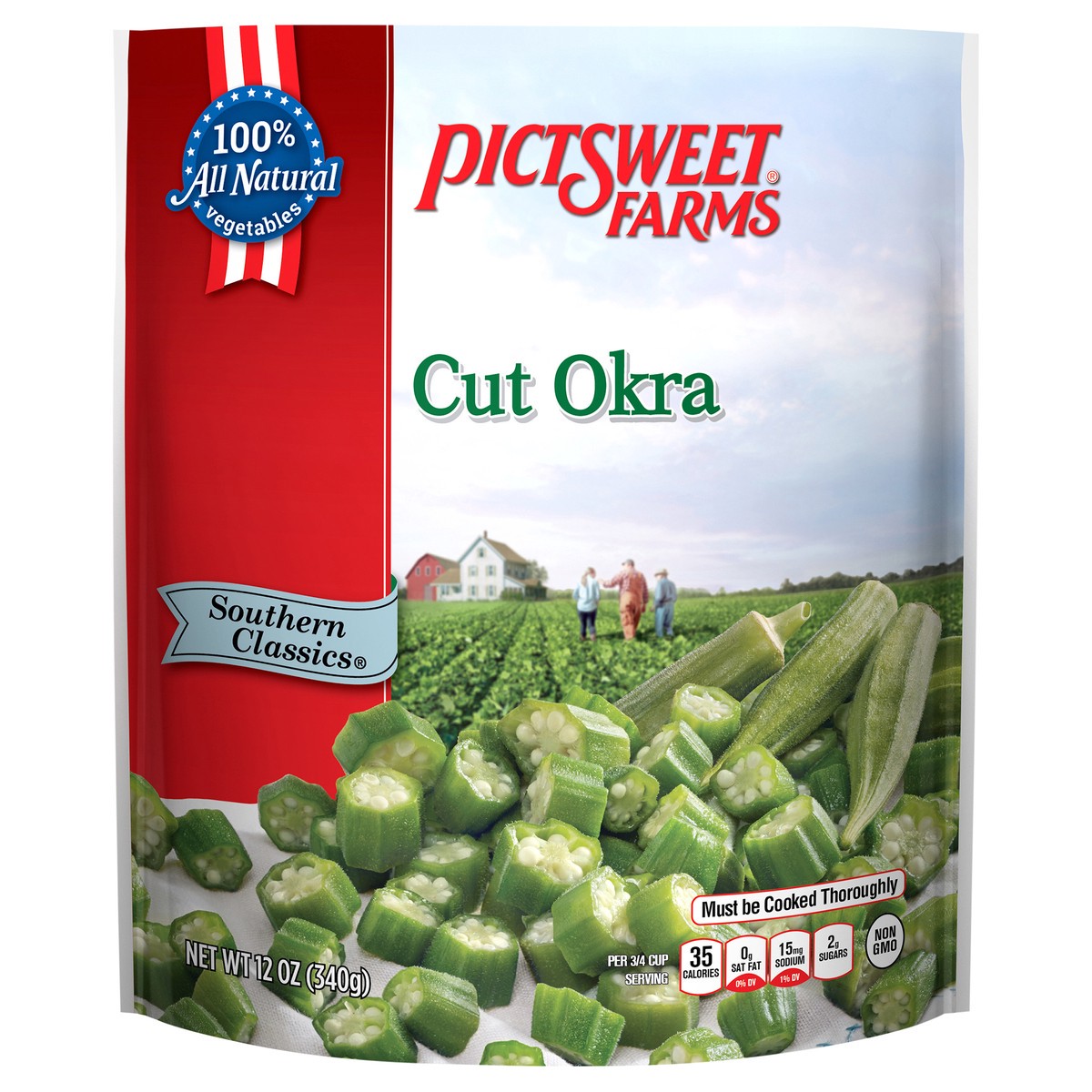 slide 1 of 3, PictSweet Okra, 12 oz