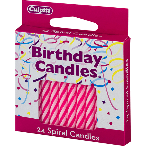 slide 7 of 8, DecoPac Pink Spiral Candles, 24 ct