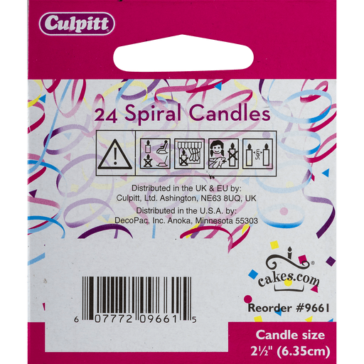 slide 2 of 8, DecoPac Pink Spiral Candles, 24 ct