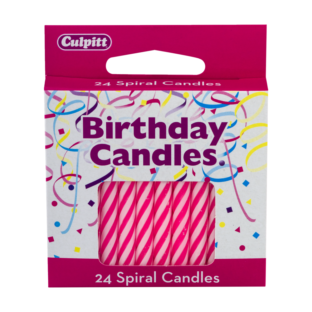 slide 1 of 1, DecoPac Pink Spiral Candles, 24 ct