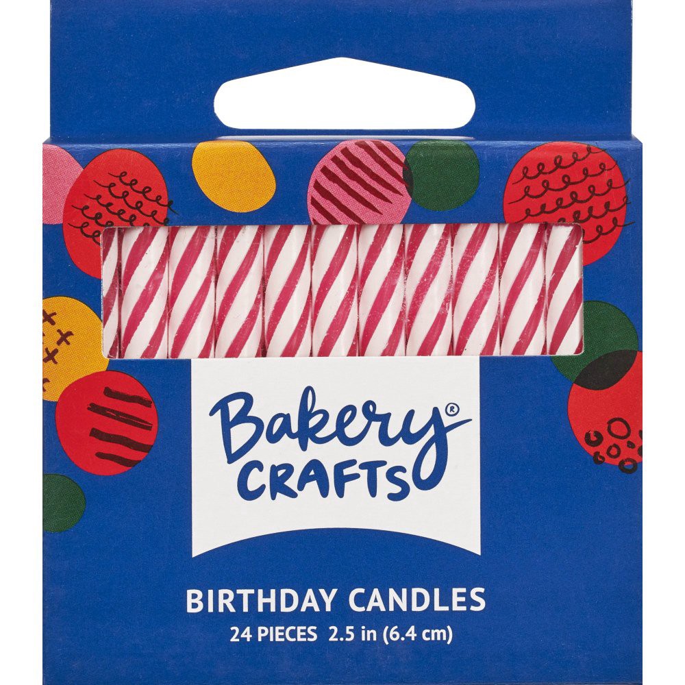 slide 1 of 8, DecoPac Pink Spiral Candles, 24 ct