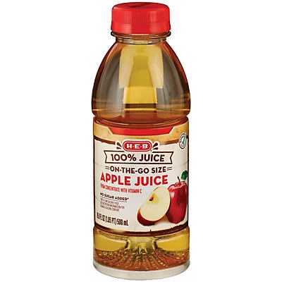 slide 1 of 1, H-E-B 100% Apple Juice, 16.9 oz