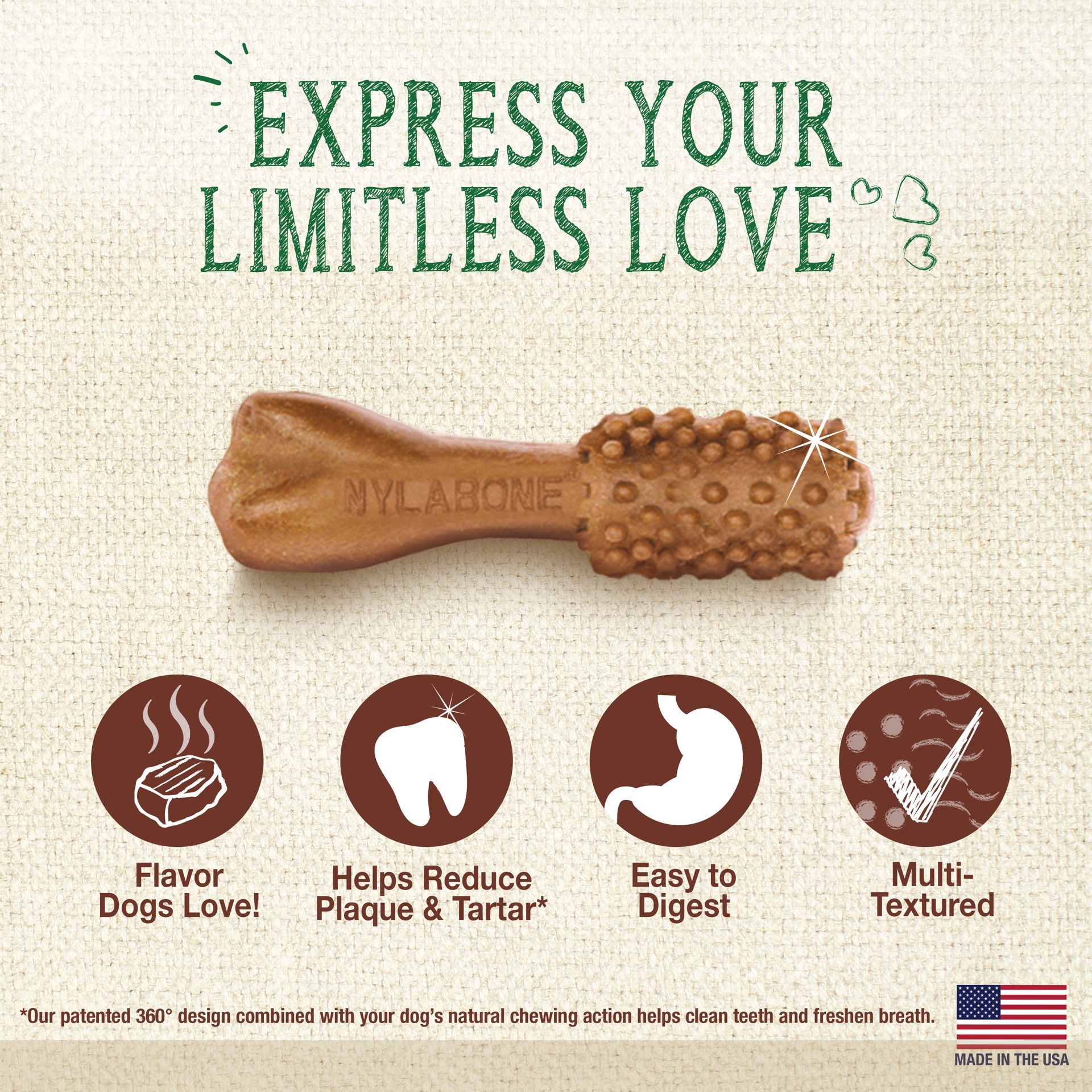 slide 6 of 10, Nylabone Nutri Dent Filet Mignon Dog Dental Chews Mini - 5 lbs. to 10 lbs.(32 Count), 32 ct