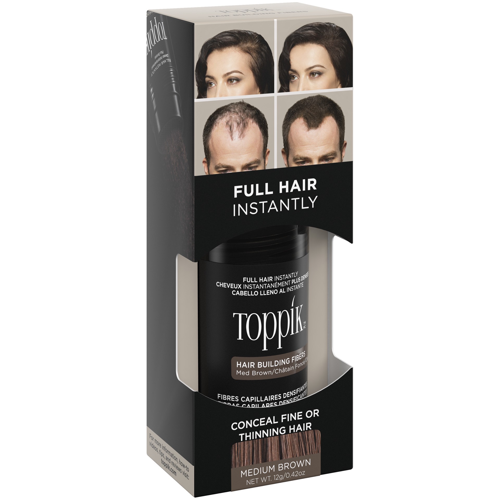 slide 3 of 5, Toppik Hair Building Fibers 12 g, 0.42 oz