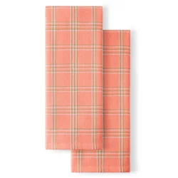 Sur La Table Essentials Grapefruit Plaid Kitchen Towel - 16"x28"