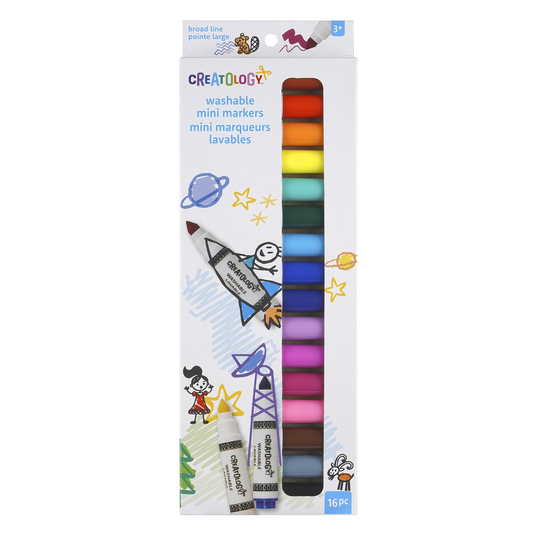 slide 2 of 5, Broad Line Washable Mini Markers By Creatology, broad