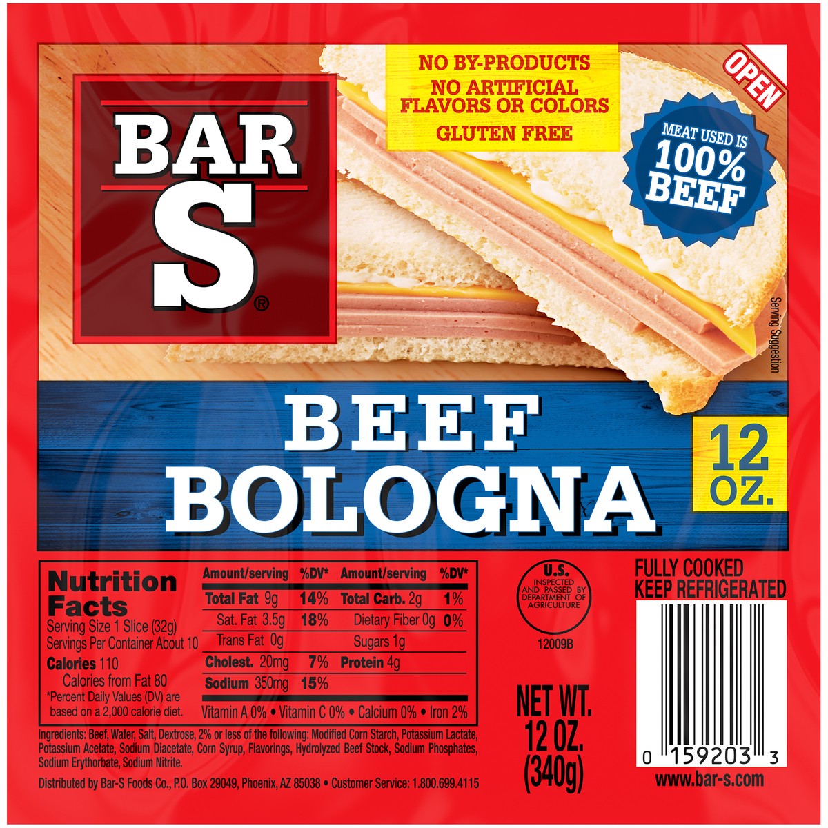 slide 3 of 13, Bar-S Beef Bologna, 12 oz
