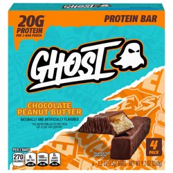 Ghost Chocolate Peanut Butter Protein Bar, 4 Count, 9.2 oz