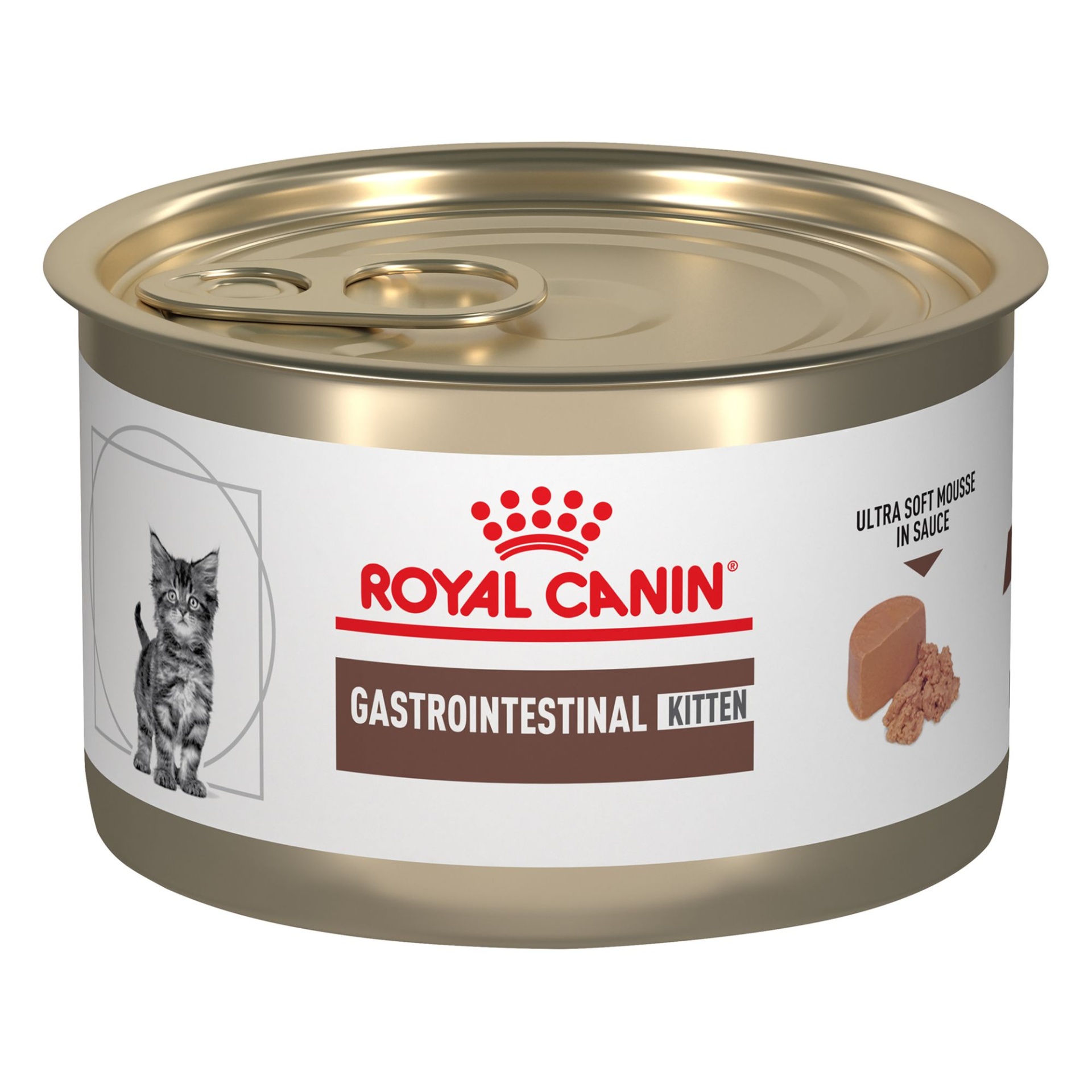 slide 1 of 1, Royal Canin Vet Diet Royal Canin Veterinary Diet Kitten Gastrointestinal Ultra Soft Mousse in Sauce Canned Cat Food, 5.1 oz