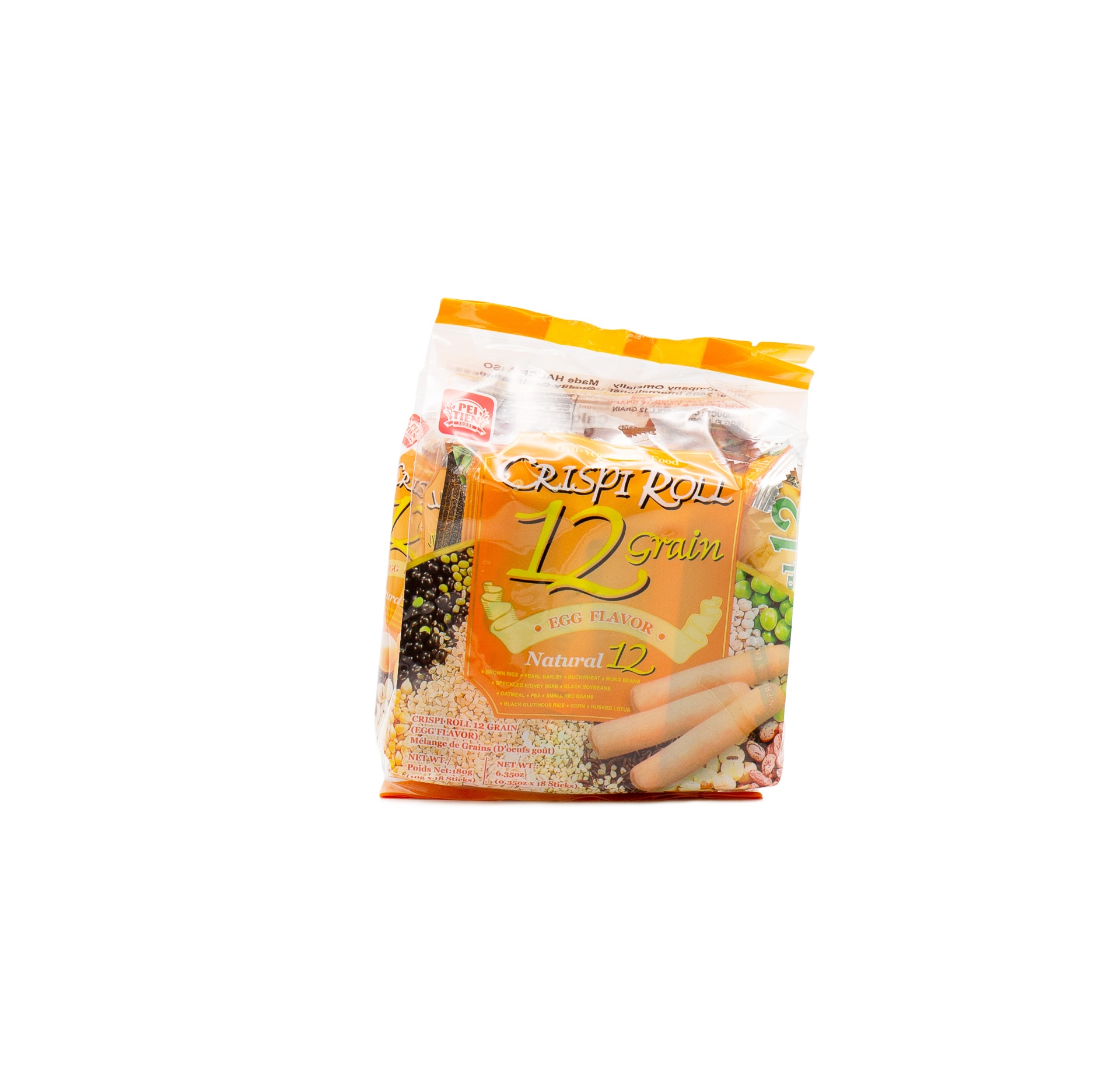 slide 1 of 1, Pei Tien Crispi Roll 12 Grain Egg Flavor, 18 ct; 10 gram