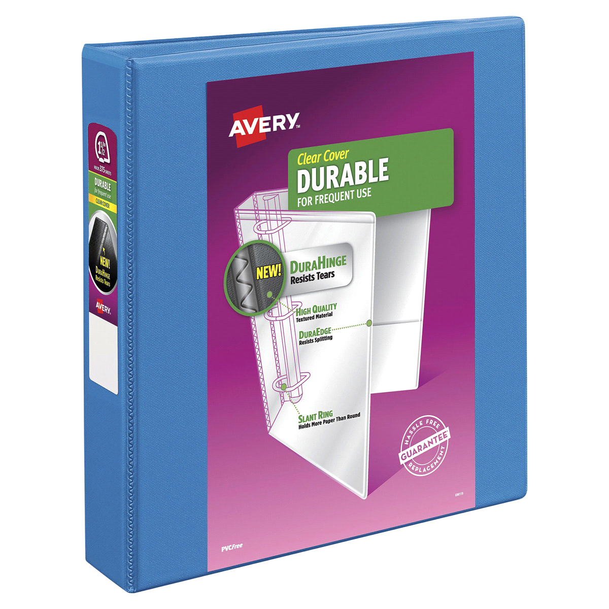 slide 2 of 2, Avery Durable View Binder with 1-1/2 Slant Rings 17834, Blue, 1 ct