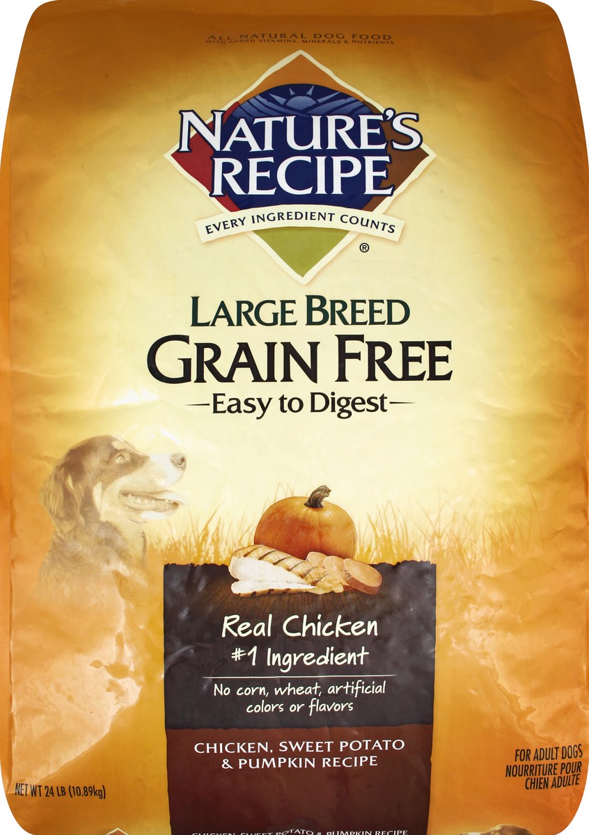 slide 3 of 6, Nature's Recipe Nature''s Recipe Grain Free Large Breed Chicken, Sweet Potato & Pumpkin Recipe Dry Dog Food, 24 lb. Bag, 24 lb