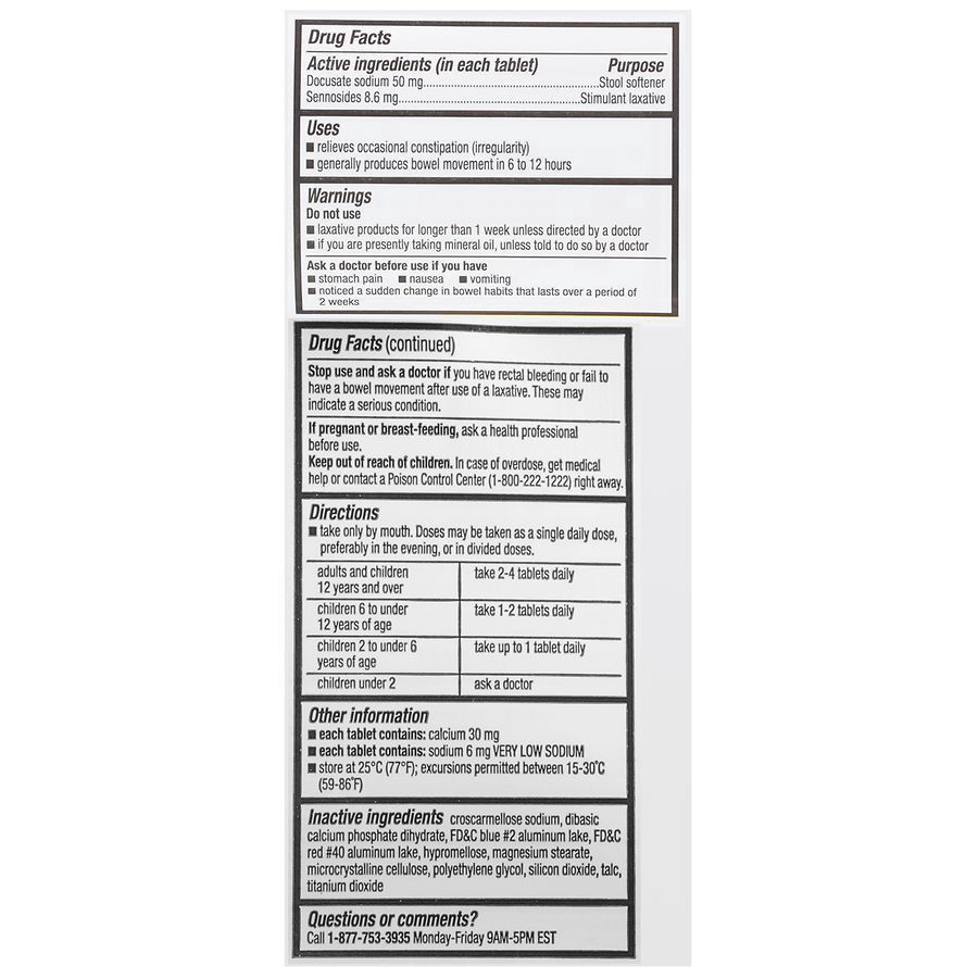 slide 5 of 5, Walgreens Stool Softener Plus Laxative Tablets, 200 ct
