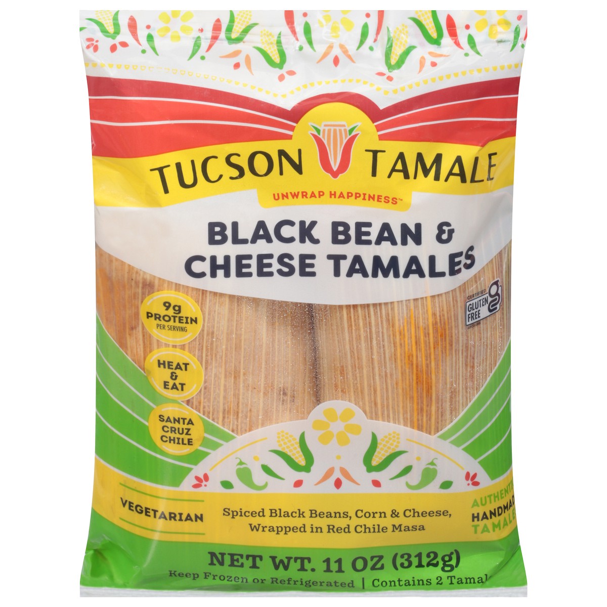 slide 1 of 1, Tucson Tamale Co Cheese Black Bean Tamale, 13 oz