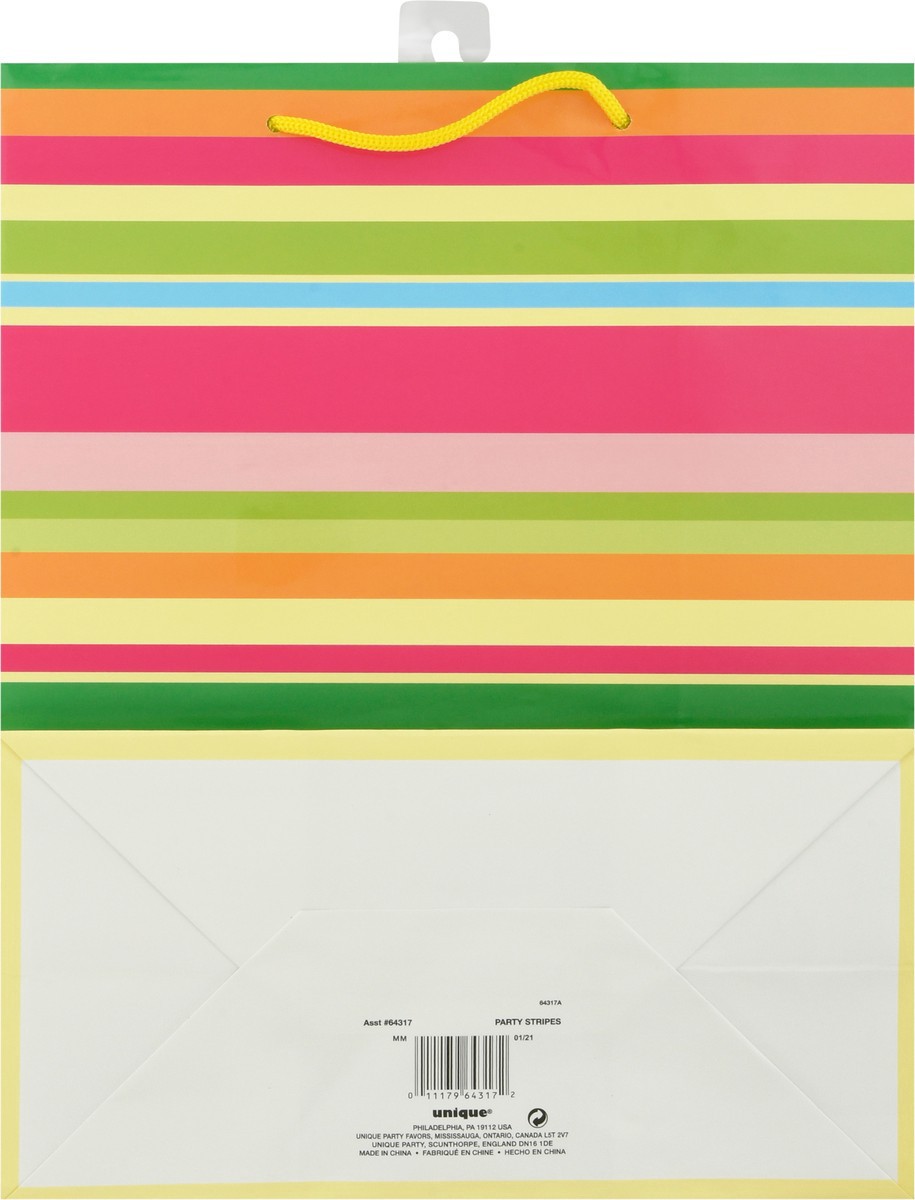 slide 11 of 11, Unique Large Party Stripes Gift Bag, 1 ct