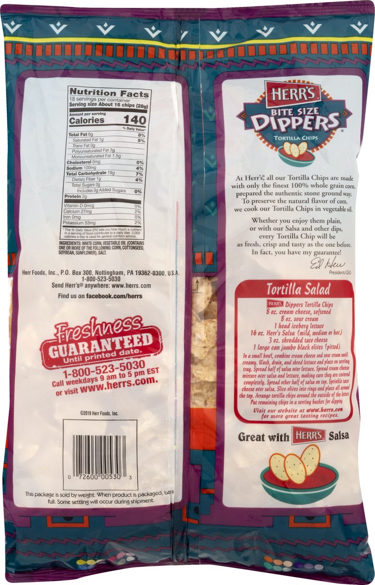 slide 9 of 9, Herr's Value Size Bite Size Gluten Free Tortilla Chips 18.0 oz, 18 oz