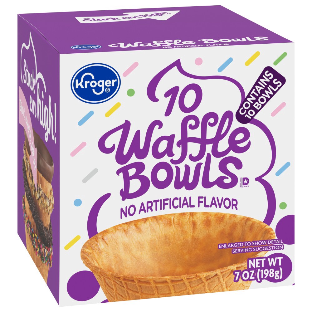 slide 1 of 4, Kroger Waffle Bowls, 10 ct