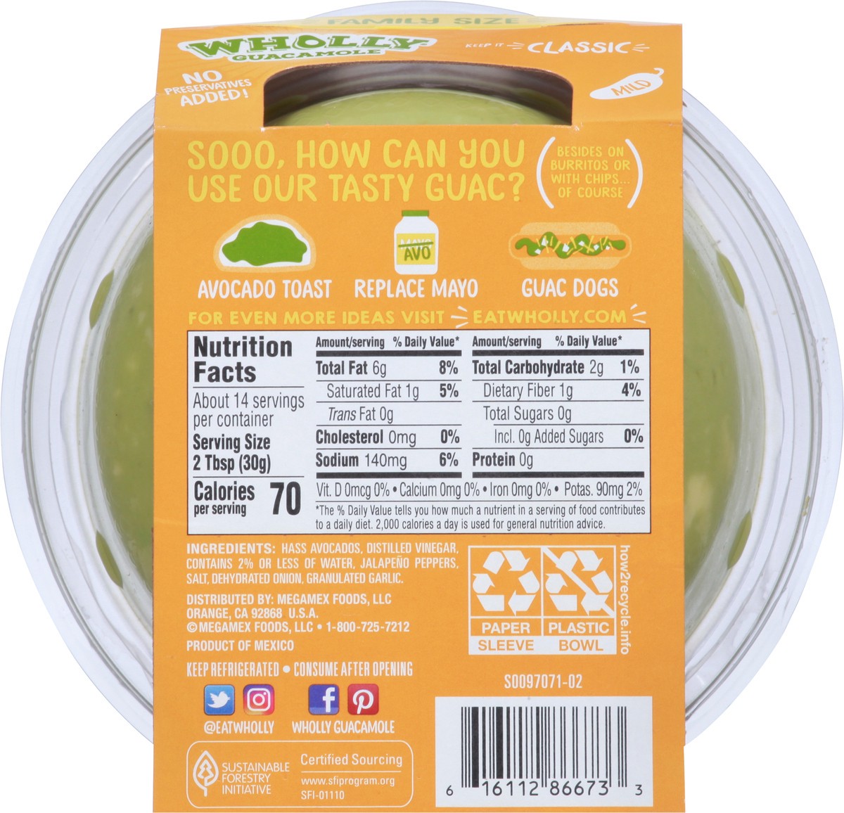 slide 7 of 9, Wholly Guacamole Family Size Mild Classic Guacamole 15 oz, 15 oz