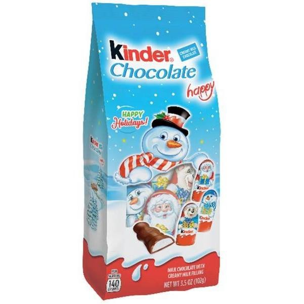 slide 1 of 1, Ferrero Kinder Chocolate Happy Holidays Bag, 3.5 oz