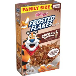 Kellogg's Frosted Flakes Breakfast Cereal, Kids Cereal, Family Breakfast, Family Size, Chocolate Milkshake, 22.2oz Box (1 Box)