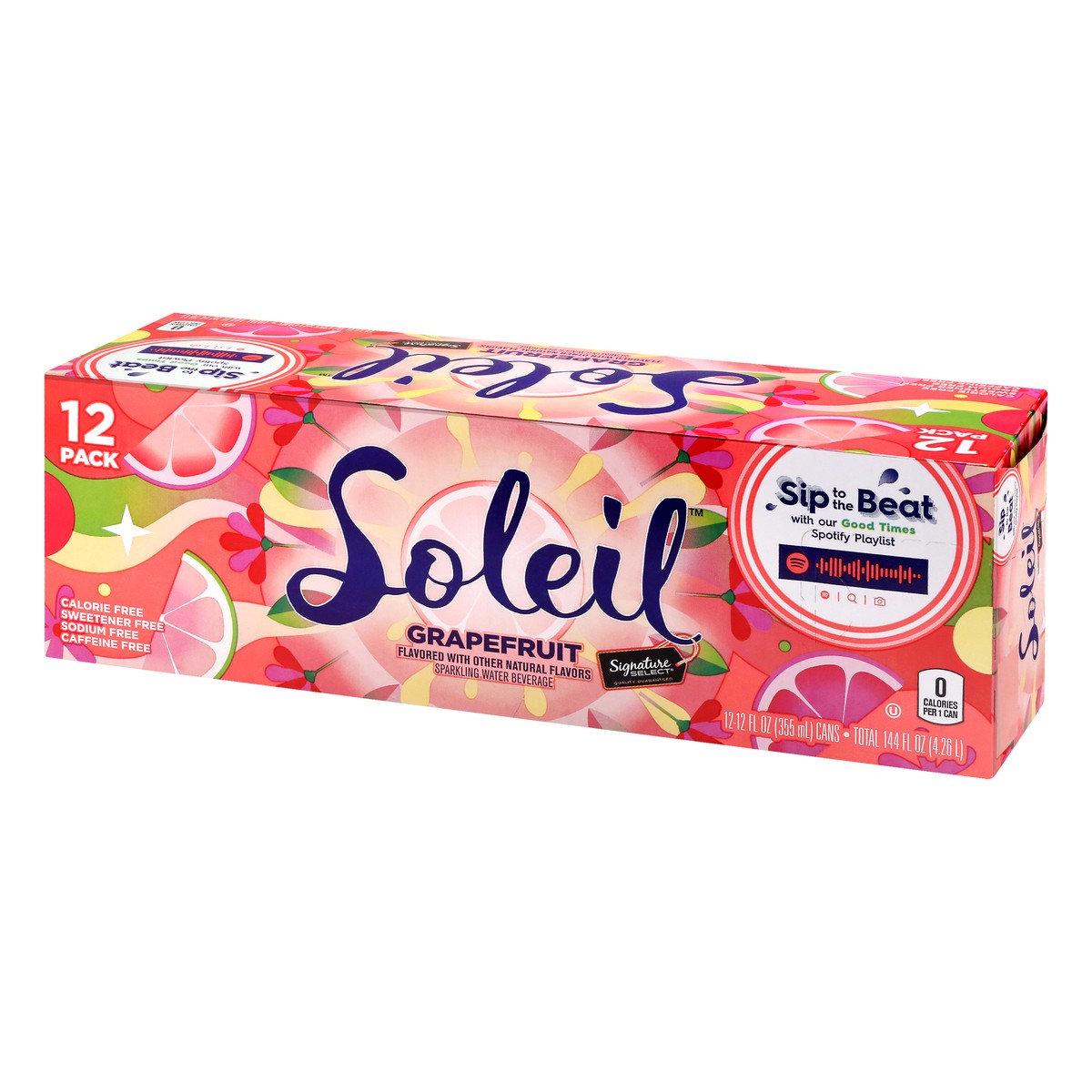 slide 12 of 13, Soleil 12 Pack Grapefruit Sparkling Water 12 ea, 12 ct; 12 fl oz