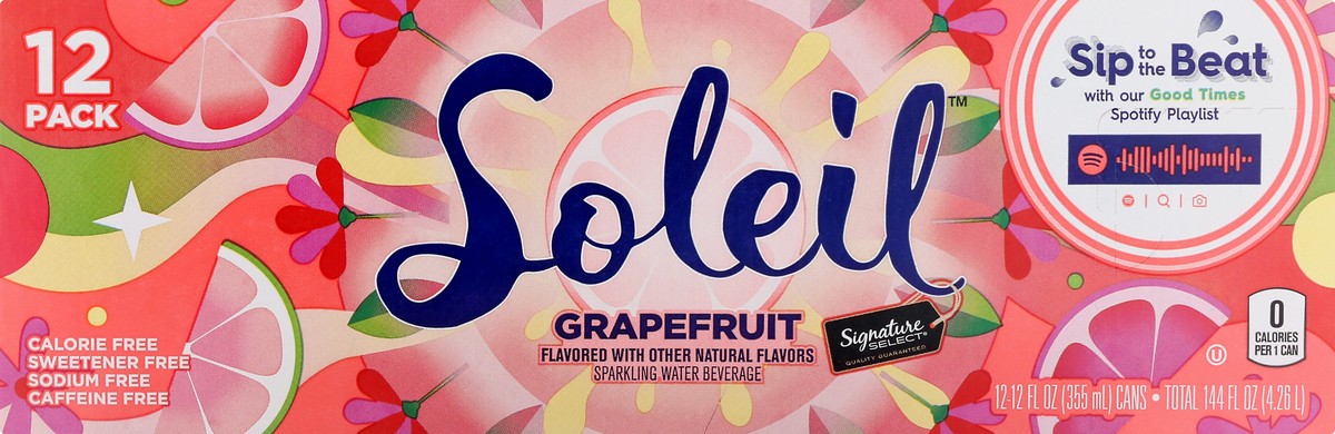 slide 8 of 13, Soleil 12 Pack Grapefruit Sparkling Water 12 ea, 12 ct; 12 fl oz