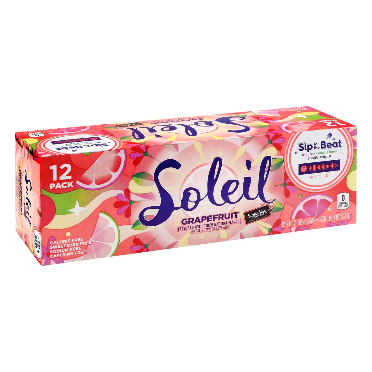 slide 2 of 13, Soleil 12 Pack Grapefruit Sparkling Water 12 ea, 12 ct; 12 fl oz