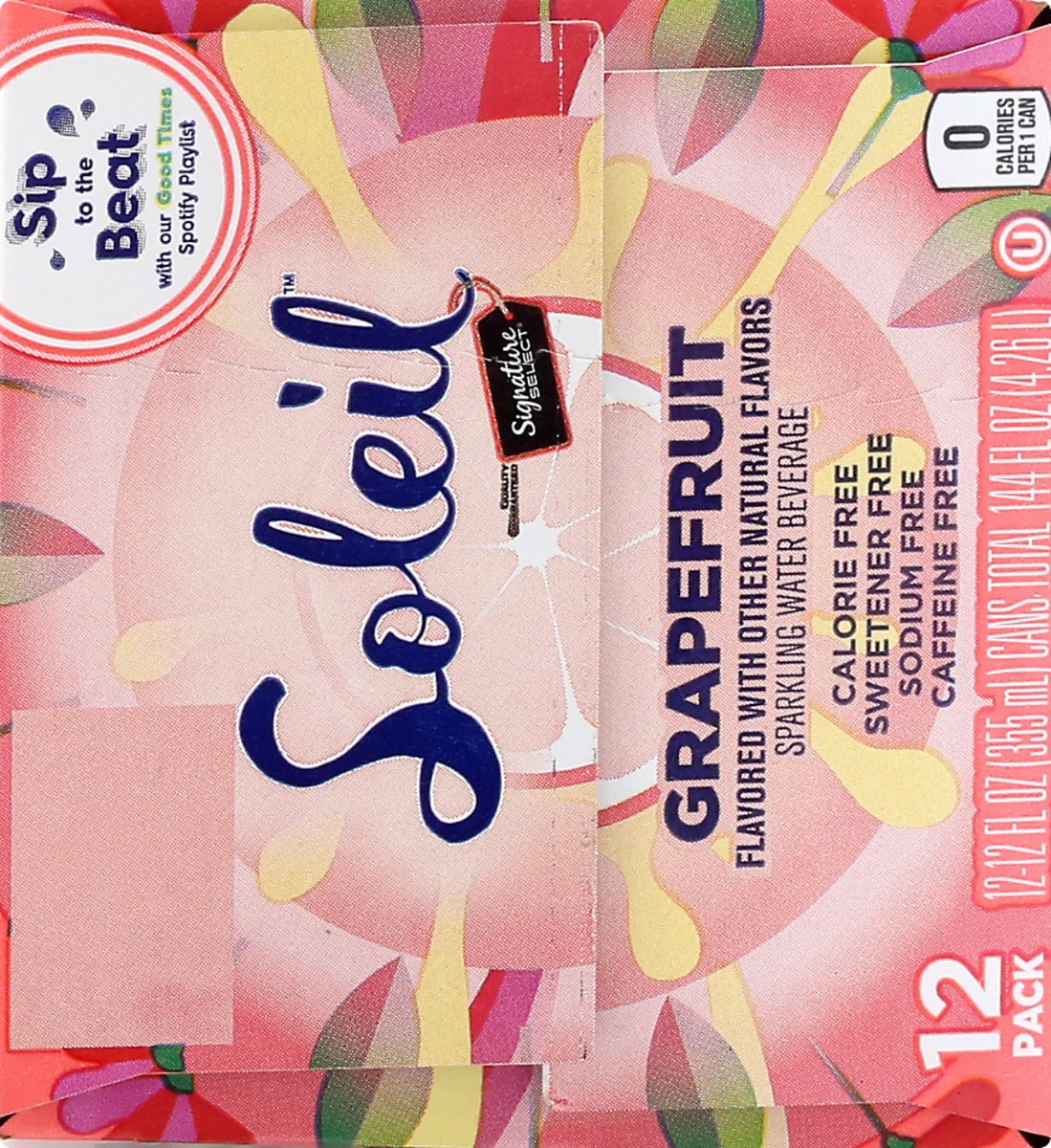 slide 5 of 13, Soleil 12 Pack Grapefruit Sparkling Water 12 ea, 12 ct; 12 fl oz