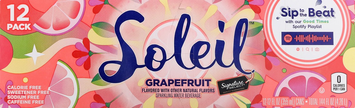 slide 9 of 13, Soleil 12 Pack Grapefruit Sparkling Water 12 ea, 12 ct; 12 fl oz