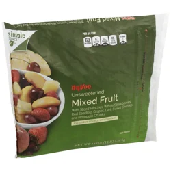 Hy-vee Unsweetened Mixed Fruit With Sliced Peaches, Whole Strawberries, Red Seedless Grapes, Dark Sweet Cherries And Pineapple Chunks