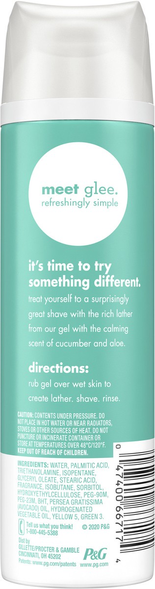 slide 2 of 3, glee Cucumber Aloe Shave Gel, 7 oz