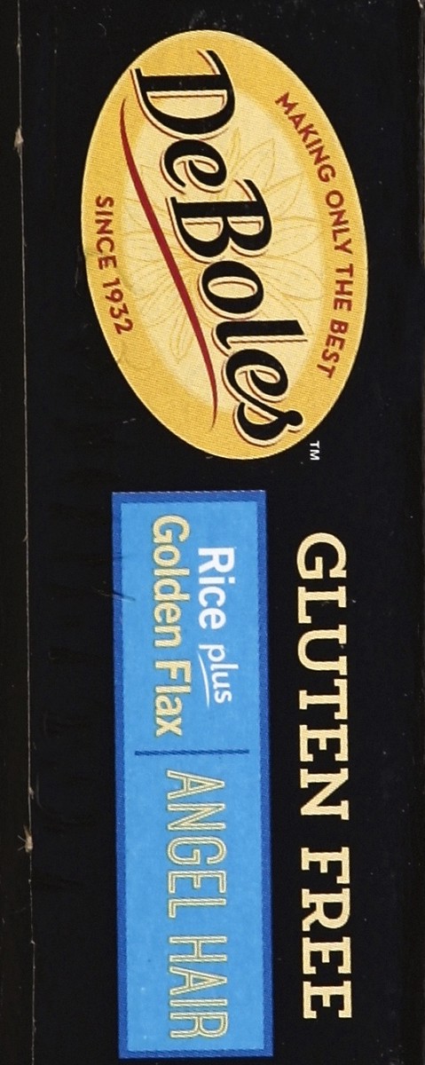 slide 3 of 6, DeBoles Gluten Free Rice Plus Golden Flax Angel Hair, 8 oz