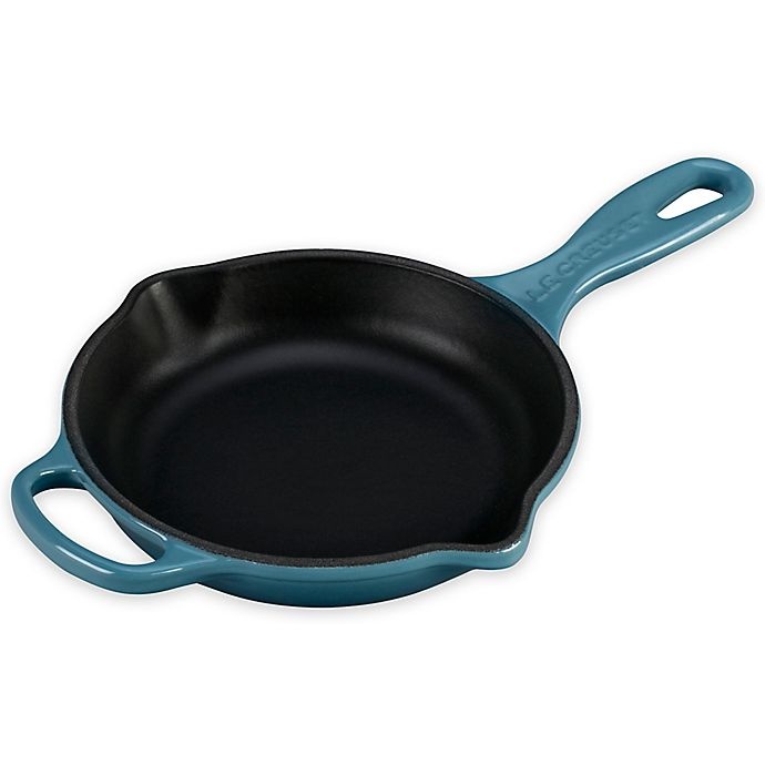 slide 1 of 1, Le Creuset Signature Iron Handle Skillet - Marine, 6.33 in