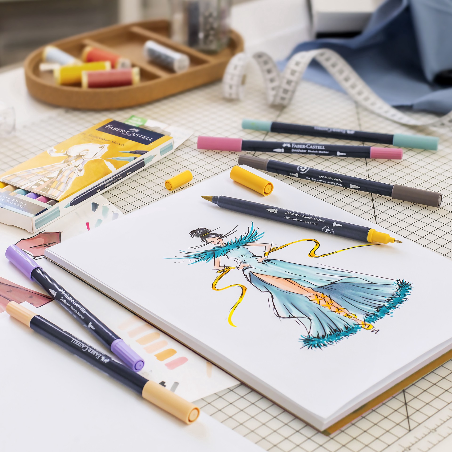 slide 7 of 8, Faber-Castell Goldfaber Sketch Fashion Dual Tip Alcohol Markers, 1 ct