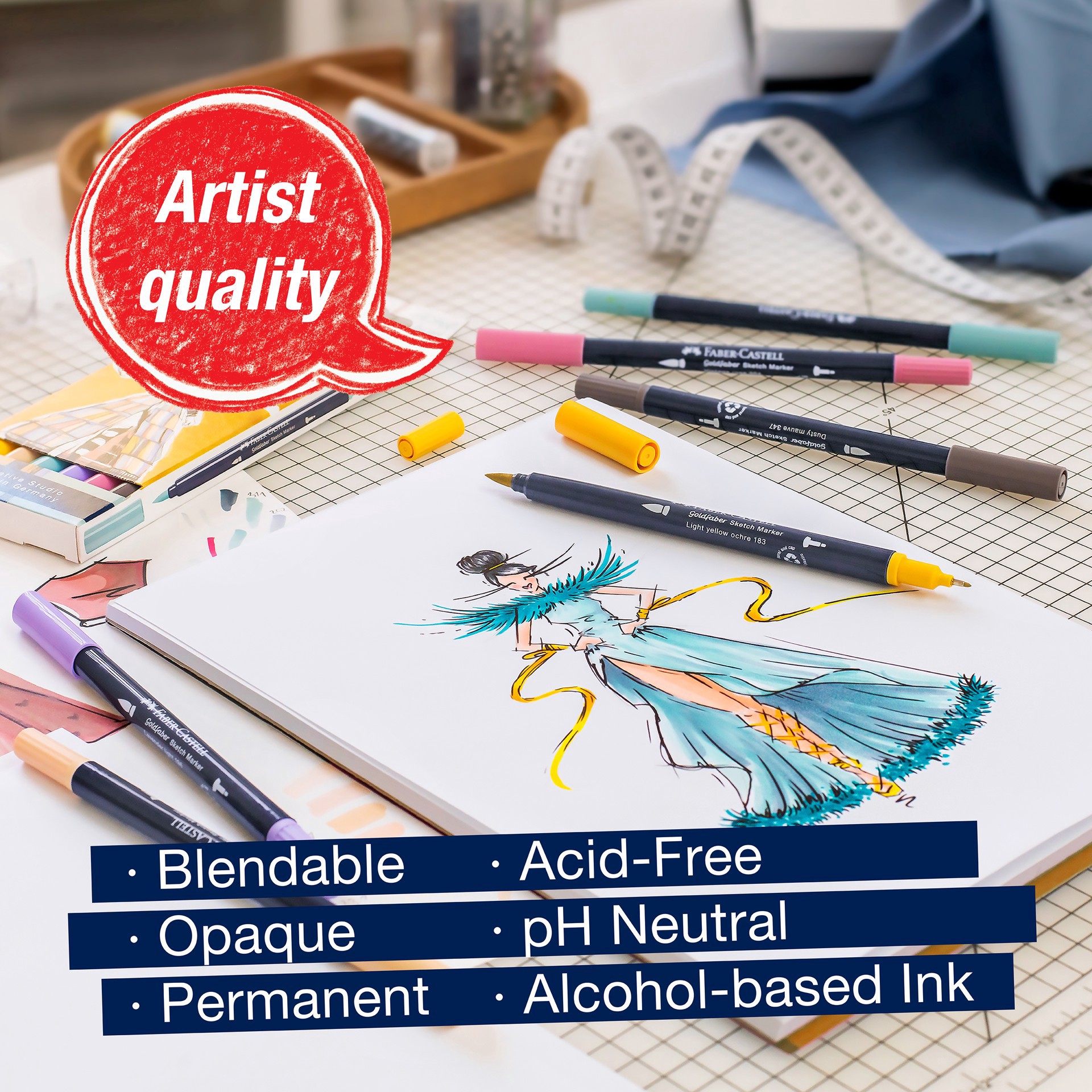 slide 4 of 8, Faber-Castell Goldfaber Sketch Fashion Dual Tip Alcohol Markers, 1 ct