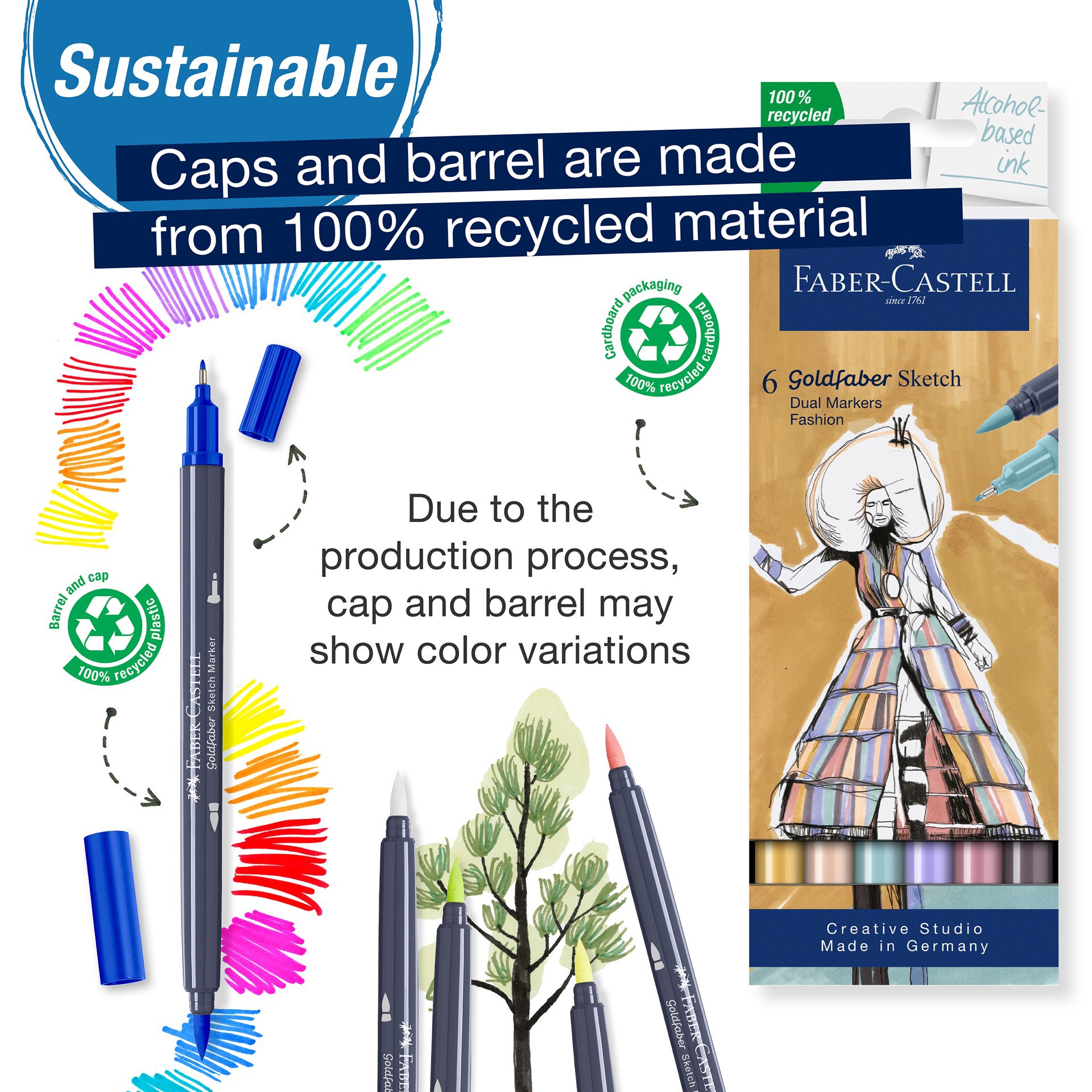 slide 3 of 8, Faber-Castell Goldfaber Sketch Fashion Dual Tip Alcohol Markers, 1 ct