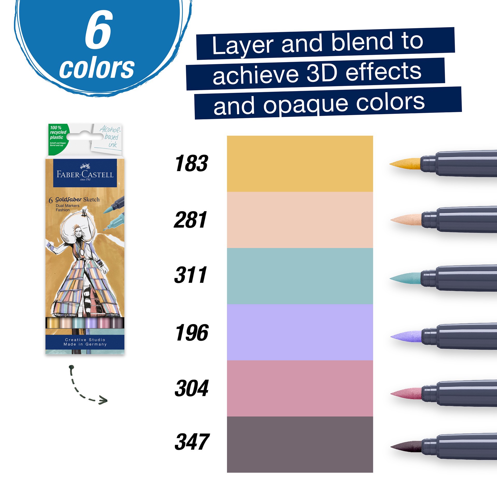 slide 2 of 8, Faber-Castell Goldfaber Sketch Fashion Dual Tip Alcohol Markers, 1 ct
