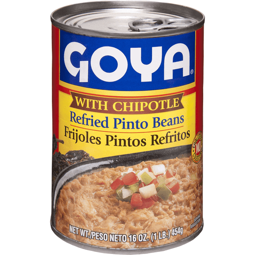 slide 2 of 3, Goya Refried Pinto Beans With Chipotle, 16 oz