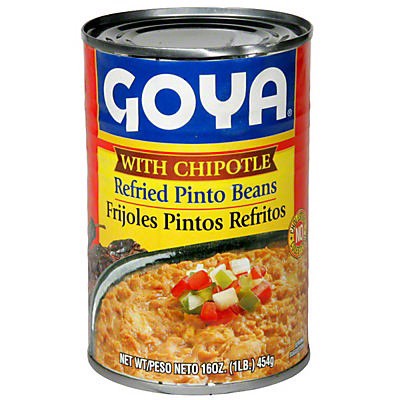 slide 1 of 3, Goya Refried Pinto Beans With Chipotle, 16 oz