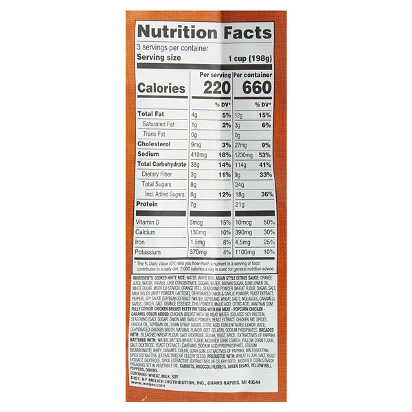 slide 19 of 25, Meijer Orange Chicken Skillet Meal, 21 oz