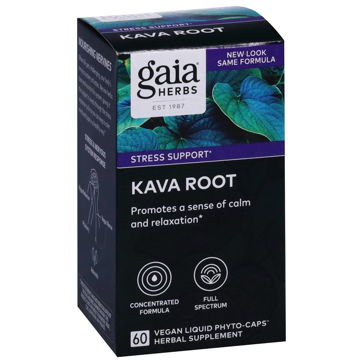 slide 12 of 12, Gaia Herbs Stress Support Kava Root 60 Vegan Liquid Phyto-Caps, 60 ct